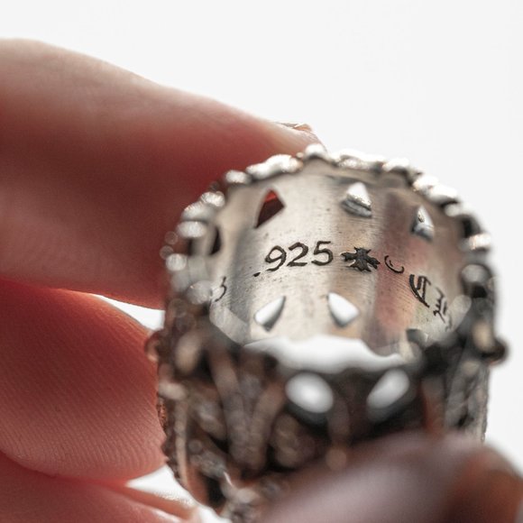 [SOLD] Silver Cemetery Ring Chrome Hearts CZ Sz 6 925 CH 2003, Unisex - Picture 6 of 10